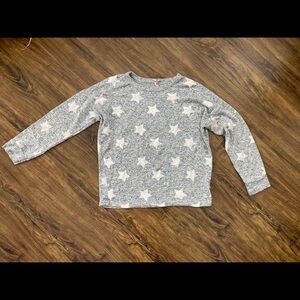 Poof Girl Gray Star Pattern Sweater Size Large